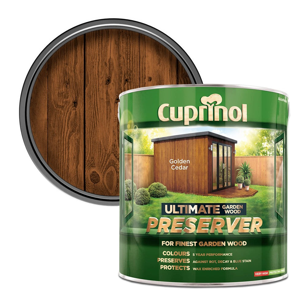 Cuprinol Ultimate Garden Wood Preserver 4L Golden Cedar