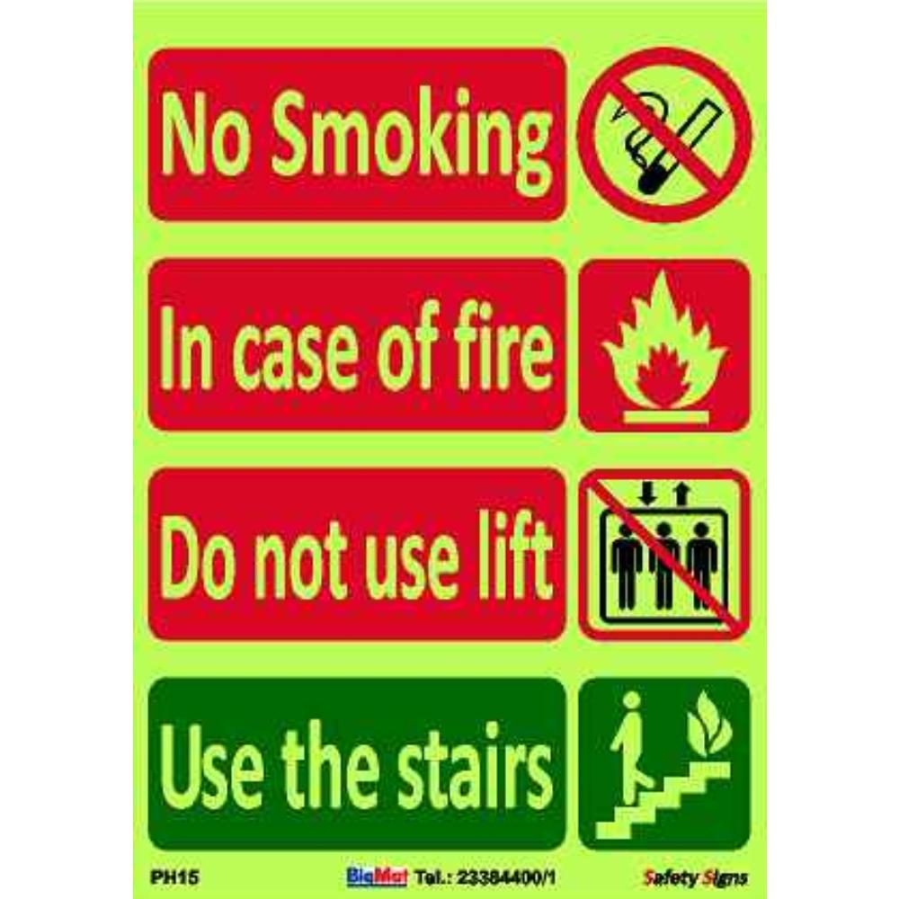 PHOTO-LUM. STICKER IN CASE OF FIRE