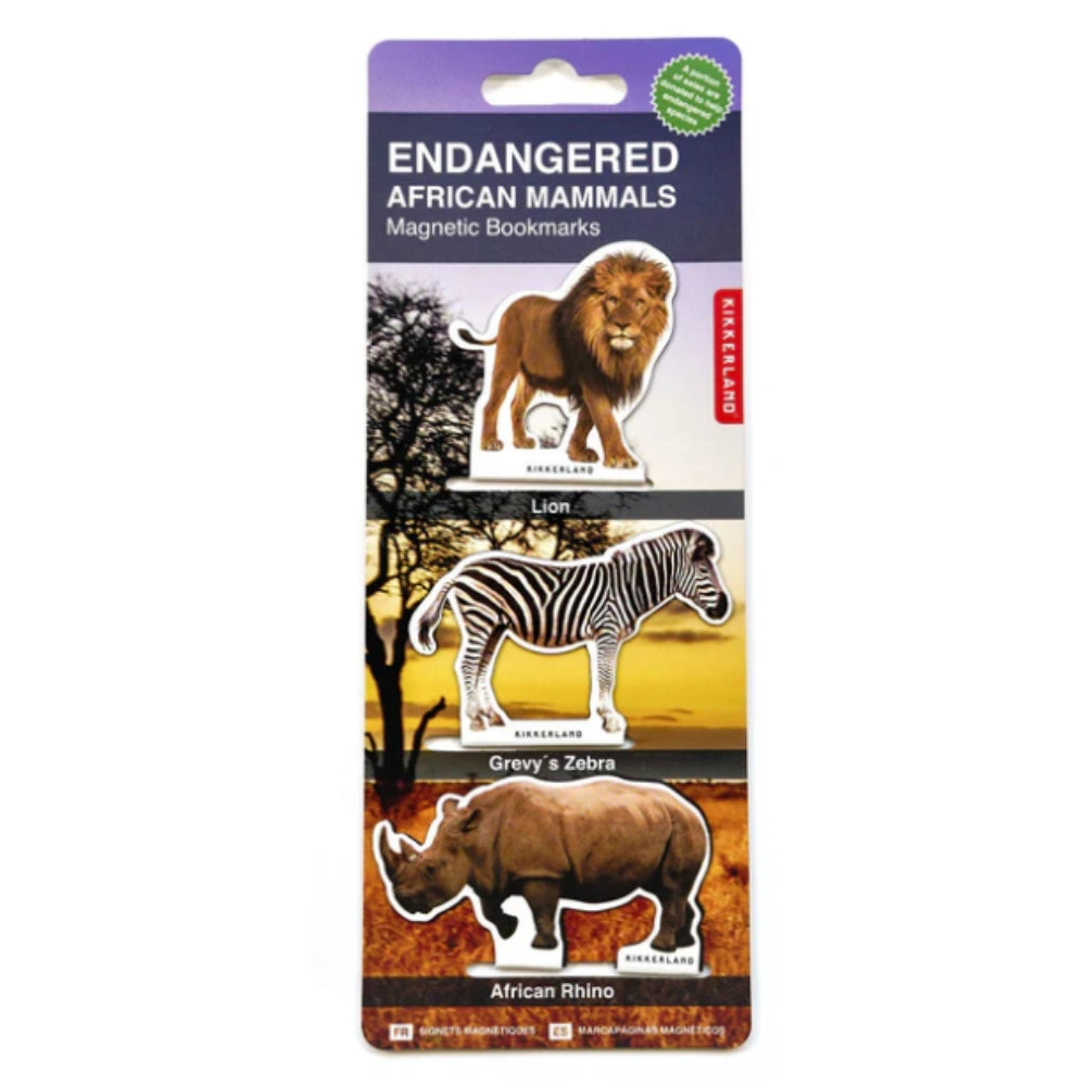 Kikkerland Magnetic Bookmarks - African Mammals