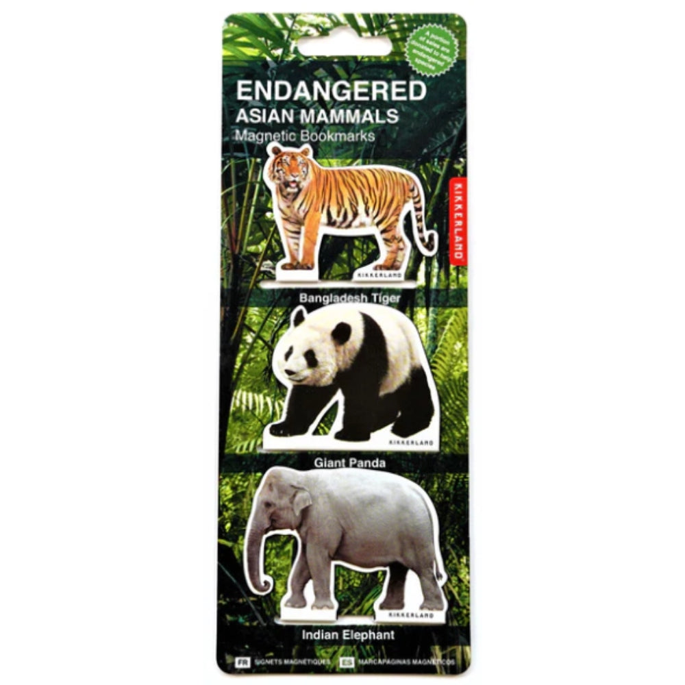 Kikkerland Magnetic Bookmarks - Asian Mammals