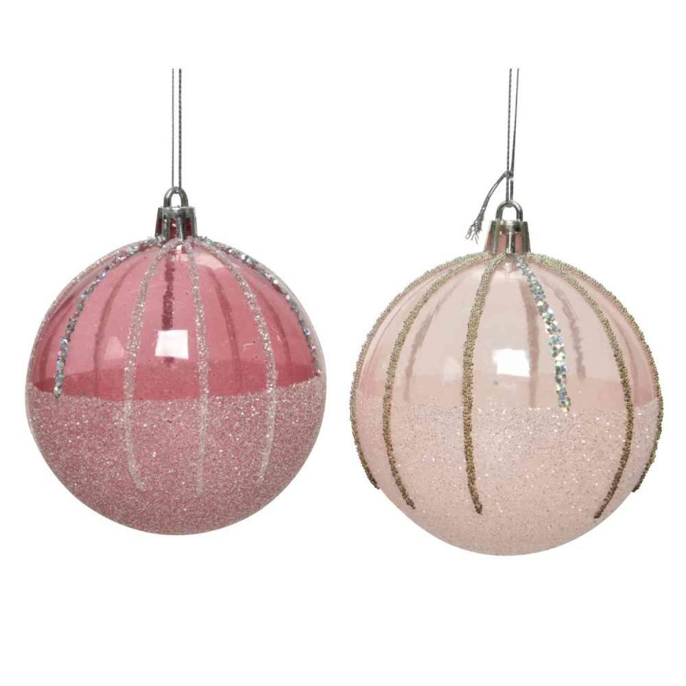 Decoris Shatterproof Bauble with Glitters 8cm