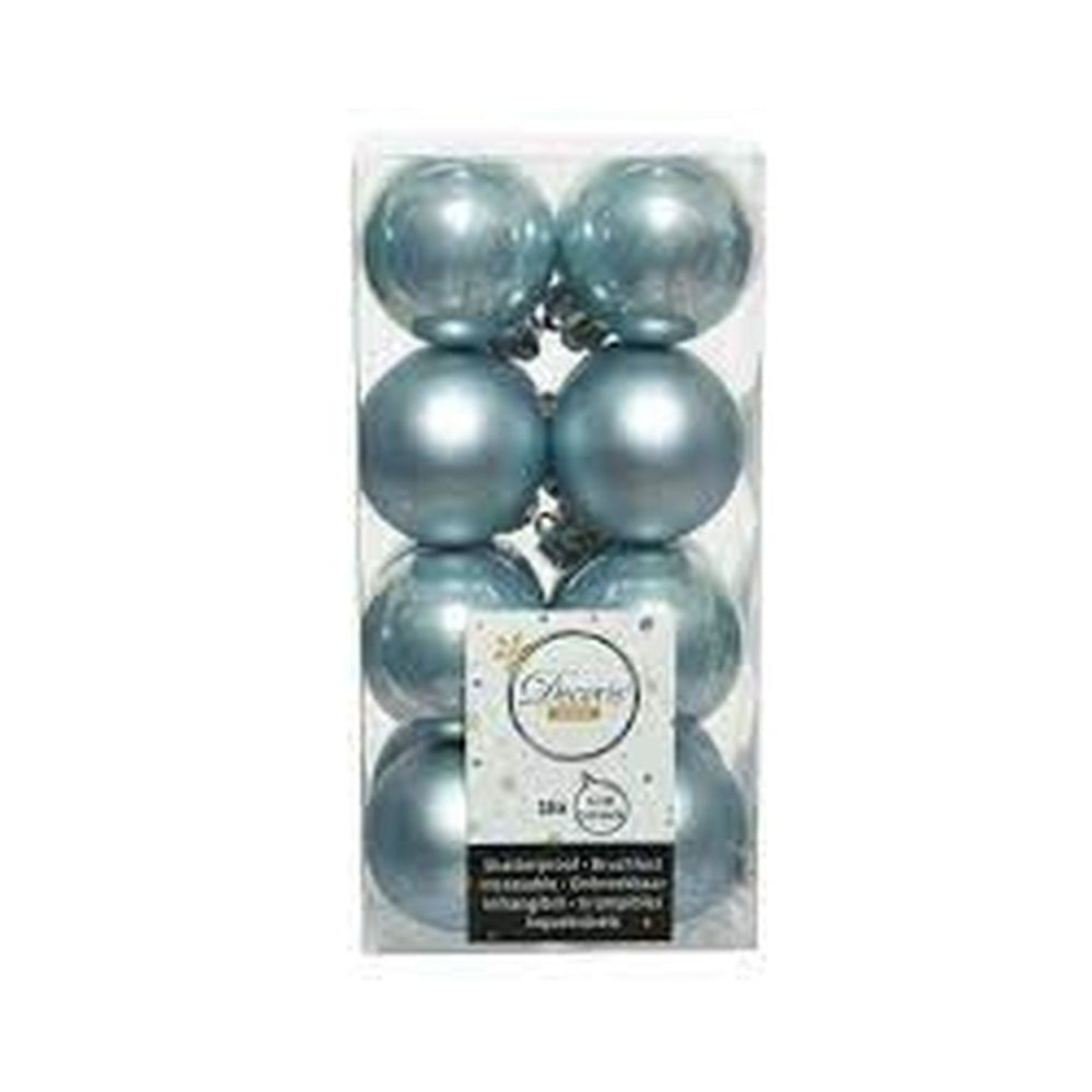 Decoris Shatterproof Baubles Box of 16 Pieces 4cm - Light Blue