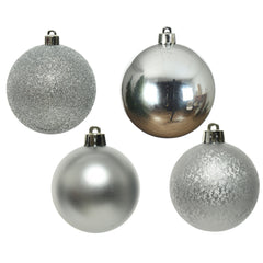 Decoris Shatterproof Bauble Box of 30 Pieces 6cm - Silver