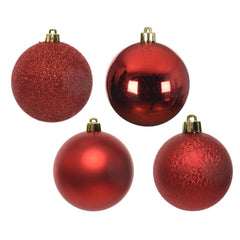 Decoris Shatterproof Bauble Box of 30 Pieces 6cm - Christmas Red