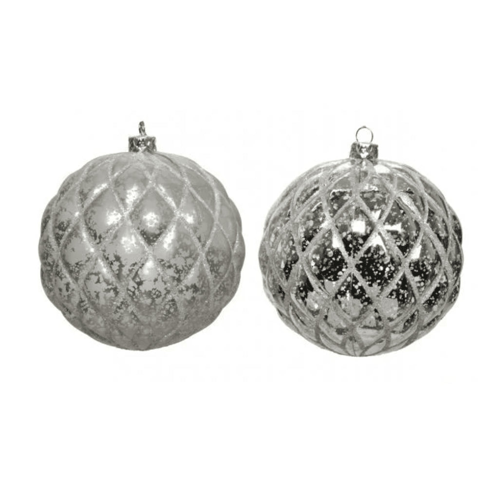 Decoris Shatterproof Bauble 8cm - 3 Assorted Silver