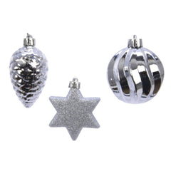 Decoris Shatterproof Bundle of 3 Pieces 6cm - Silver