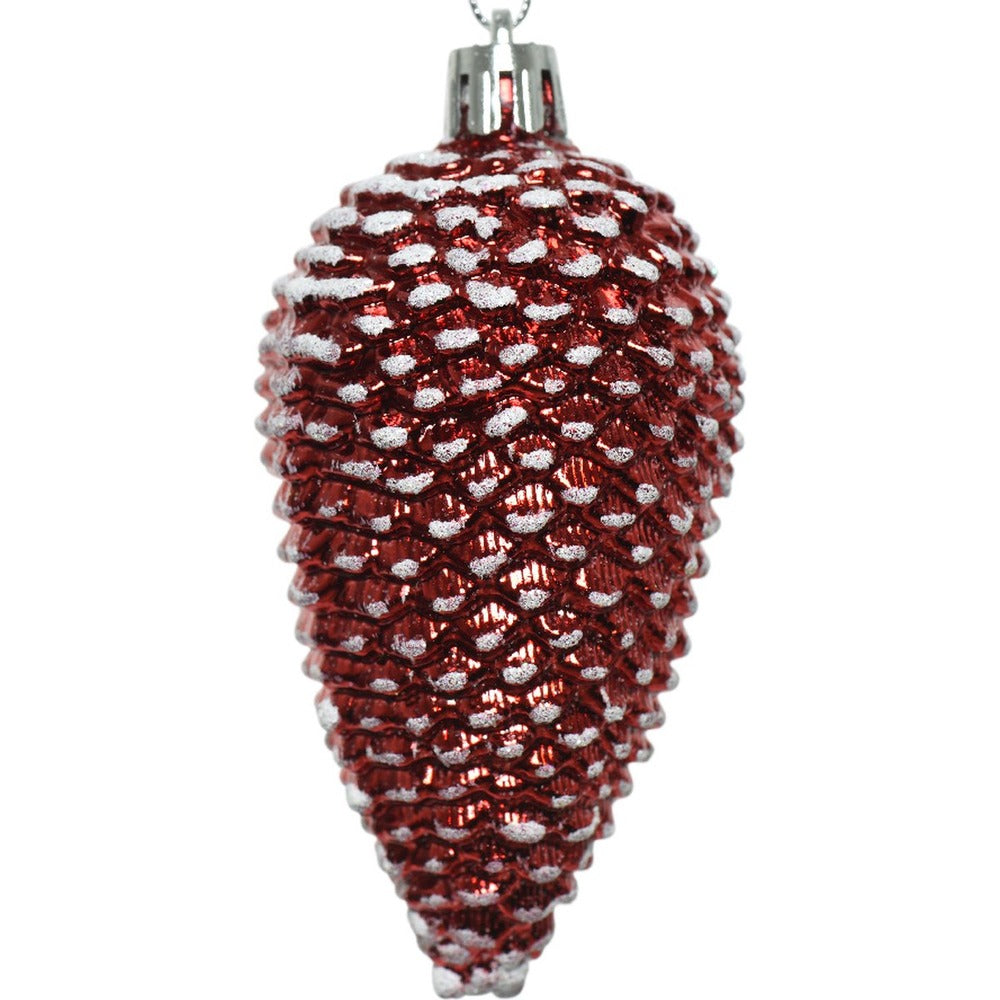 Decoris Hanging Shatterproof Pincone 9cm - Red