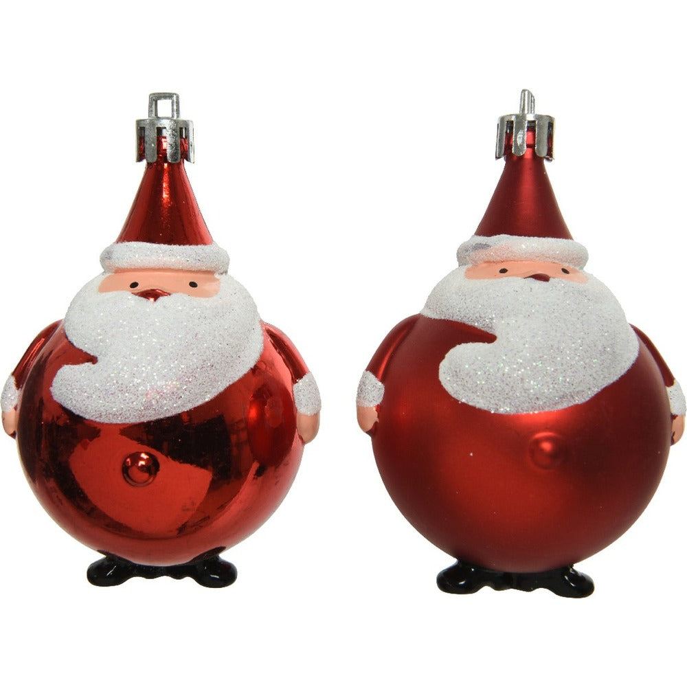 Decoris Shatterproof Bauble with Santa Shape 8cm