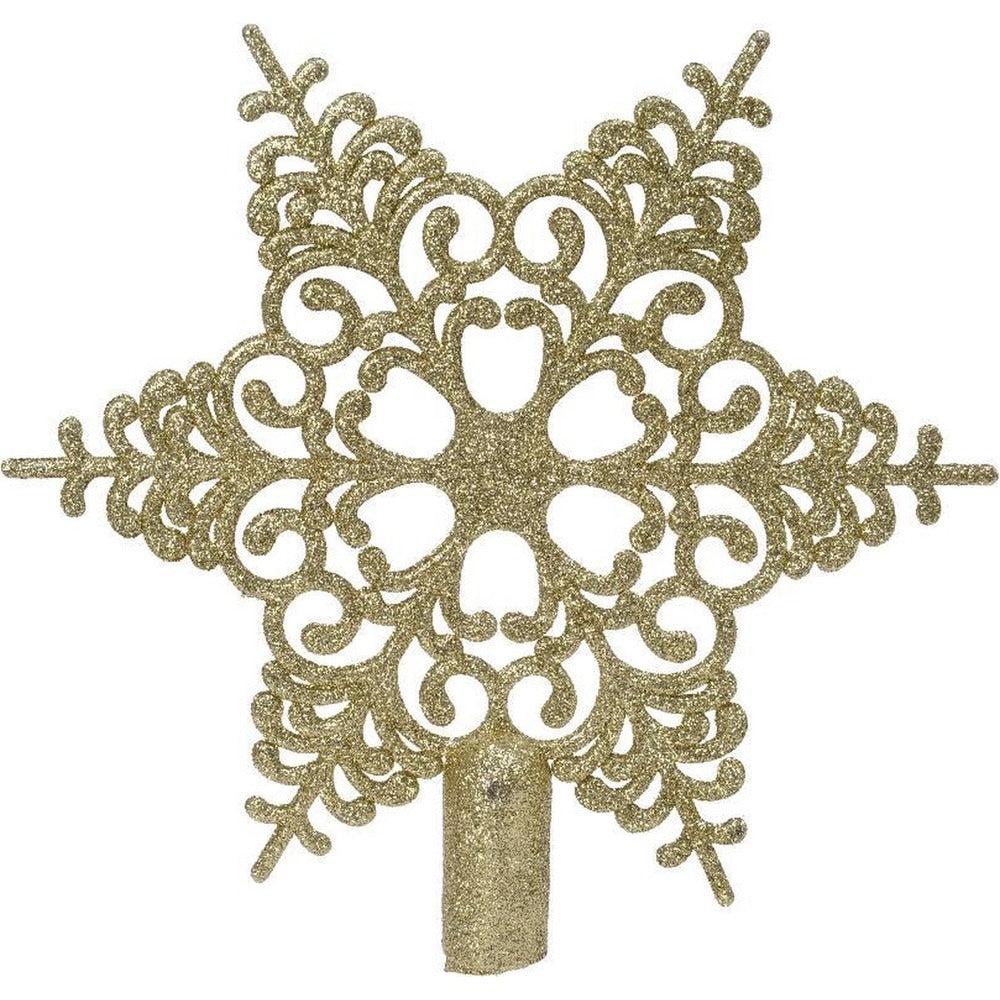 Decoris Plastic Hollow Star Tree Topper 19cm - Gold