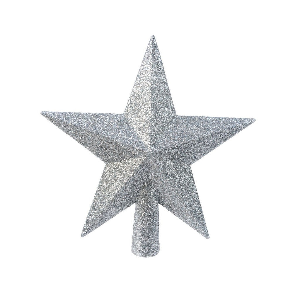 Decoris Shatterproof Star Tree Topper 20cm with Glitter - Misty Blue