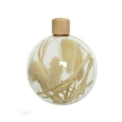 Decoris Glass Bauble Set of 3 Pieces with Dried Grass 8cm