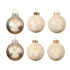 Decoris Glass Bauble with Angel 4.5cm - 6 Assorted