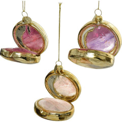 Decoris Hanging Glass Make-Up Ornament 7cm - 3 Assorted