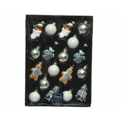 Decoris Hanging Glass Figure Set of 18 Pieces 4.5cm