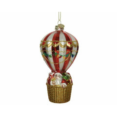 Decoris Glass Hot Air Balloon Hanging Decoration 16cm