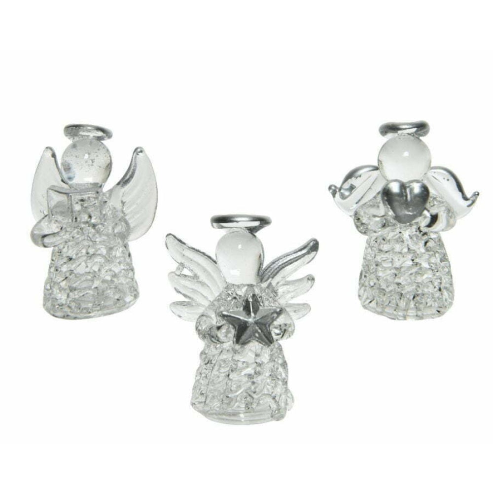 Decoris Glass Mini Angels 4.5cm - 3 Assorted