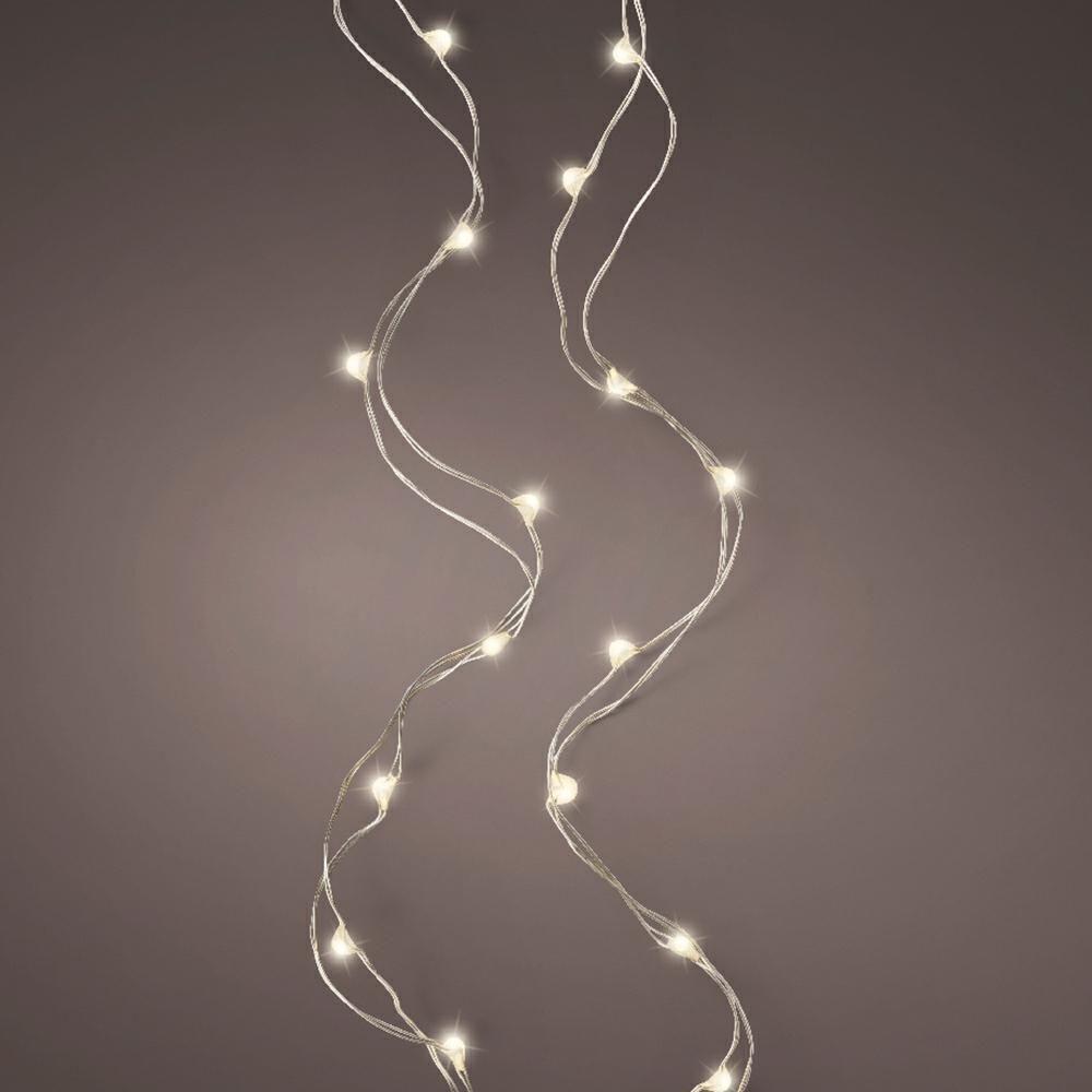 Lumineo BO Micro Wire 40 Led String Lights 195cm - Silver/Warm White