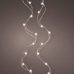 Lumineo BO Micro Wire 40 Led String Lights 195cm - Silver/Warm White