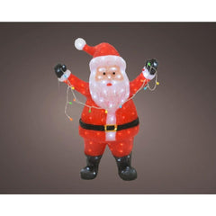 Lumineo 180 Led Acrylic Flashing Santa 88cm - Cool White