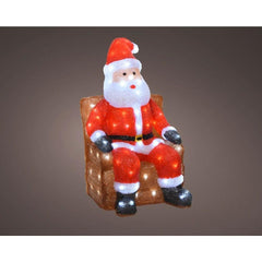 Lumineo 100 Led Acrylic Sitting Santa 60cm - Cool White