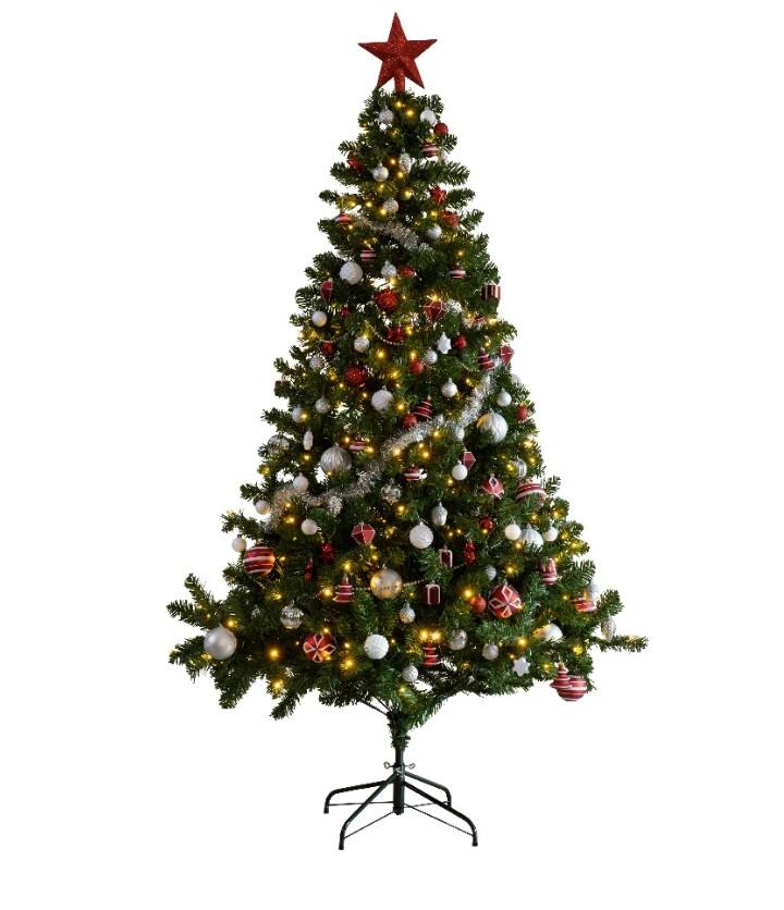 Everlands Pre-Lit Imperial Pine Christmas Tree with Decorations 1.8m