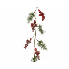 Everlands Foam Berries and Glitter Pine Garland 110cm