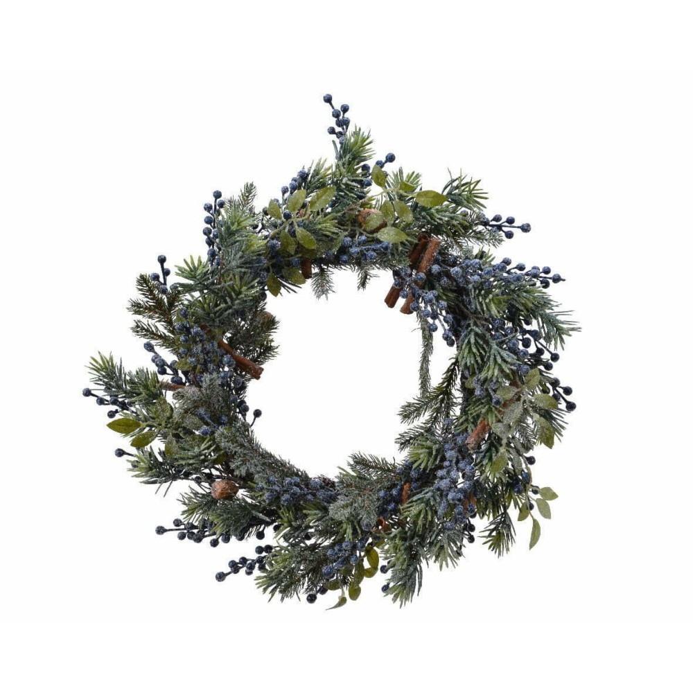 Everlands Wreath with Frosty Berries 60cm - Blue