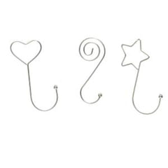 Decoris Bauble Hangers Assorted Design Pack of 12 - Silver