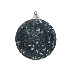 Decoris Foam Bauble with Glitter 8cm - Night Blue