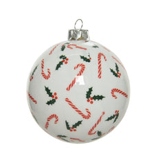 Decoris Shatterproof Bauble with Candy Canes 8cm