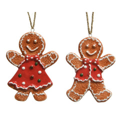 Decoris Hanging Dolomite Gingerbread 9cm - 2 Assorted