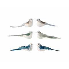 Decoris Clip-On Foam Bird with Feathers Set of 2 Pieces 11cm - 3 Assorted