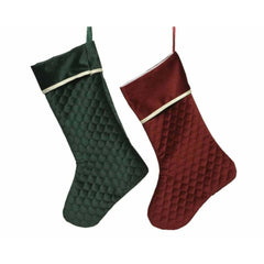 Decoris Polyester Velvet Stocking 45cm - 2 Assorted