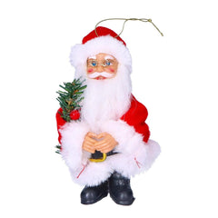 Decoris Hanging Polyester Santa 13cm - Red