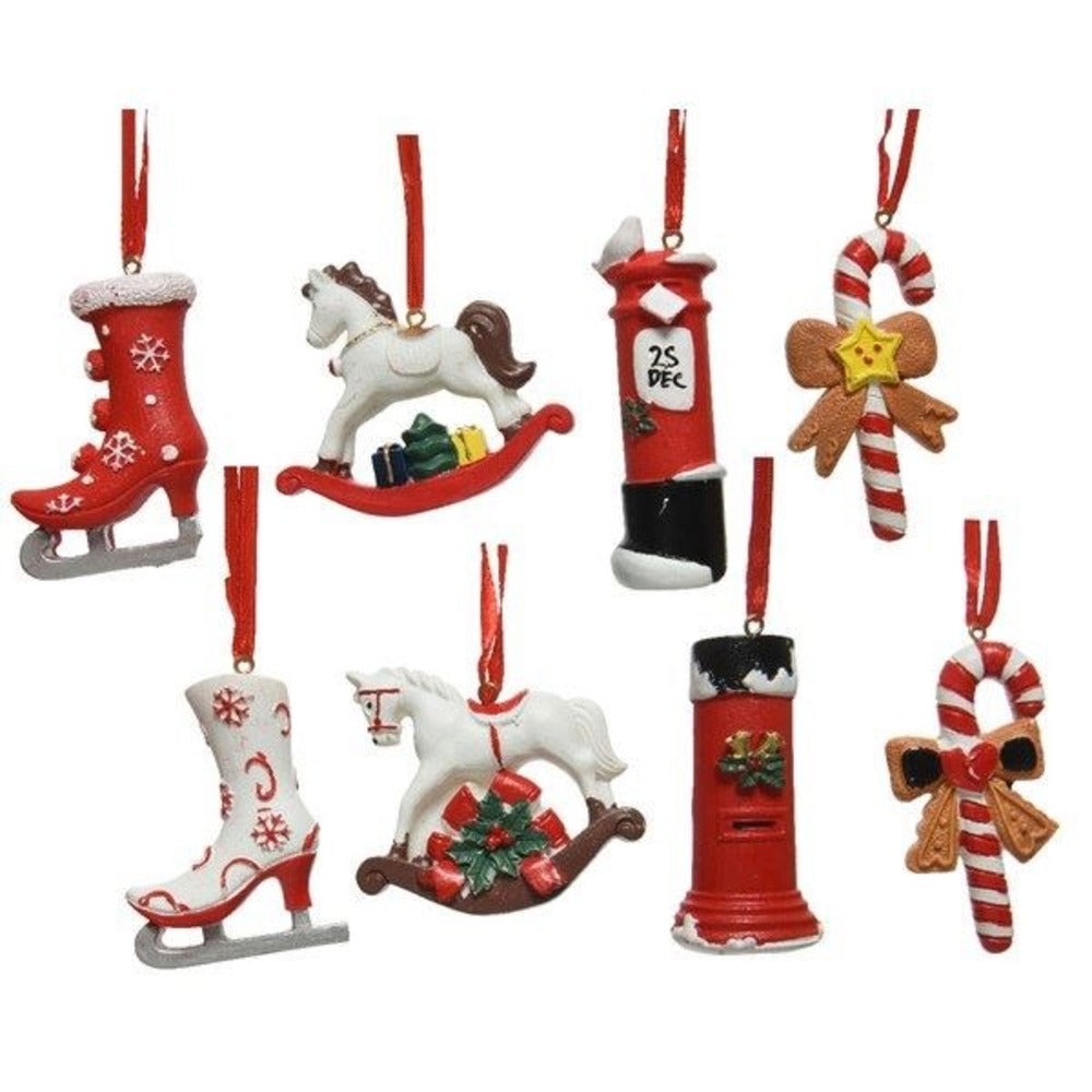 Decoris Polyresin Tree Hanging Decoration - 8 Assorted