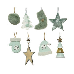 Decoris Hanging Polyester Christmas Figure 8cm - 8 Assorted