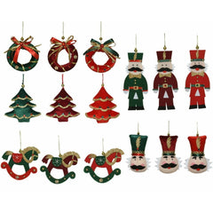 Decoris Hanging Polyester Fabric Christmas Figure  8 x 8 x 6cm - 15 Assorted