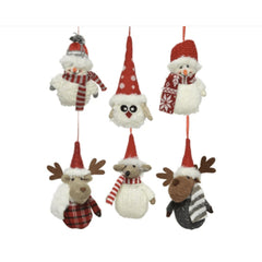 Decoris Hanging Polyester Fabric Christmas Figure 10 x 5 x 14cm - 6 Assorted