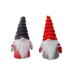 Decoris Hanging Polyester Gnome with Fur Hat 20cm - 2 Assorted Colours