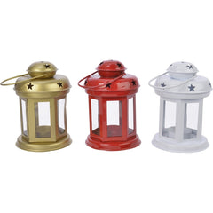 Decoris Iron Lantern 10 x 14cm - 3 Assorted Colours