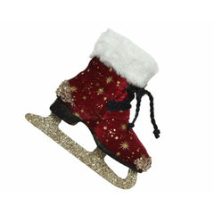 Decoris Hanging Polyester Foam Skates with Fur 16cm