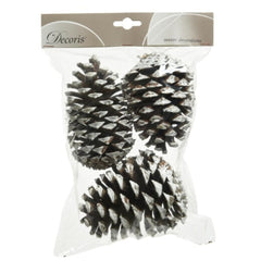 Decoris Decorative Pinecone Set of 3 Pieces with White Tips 15 x 15cm
