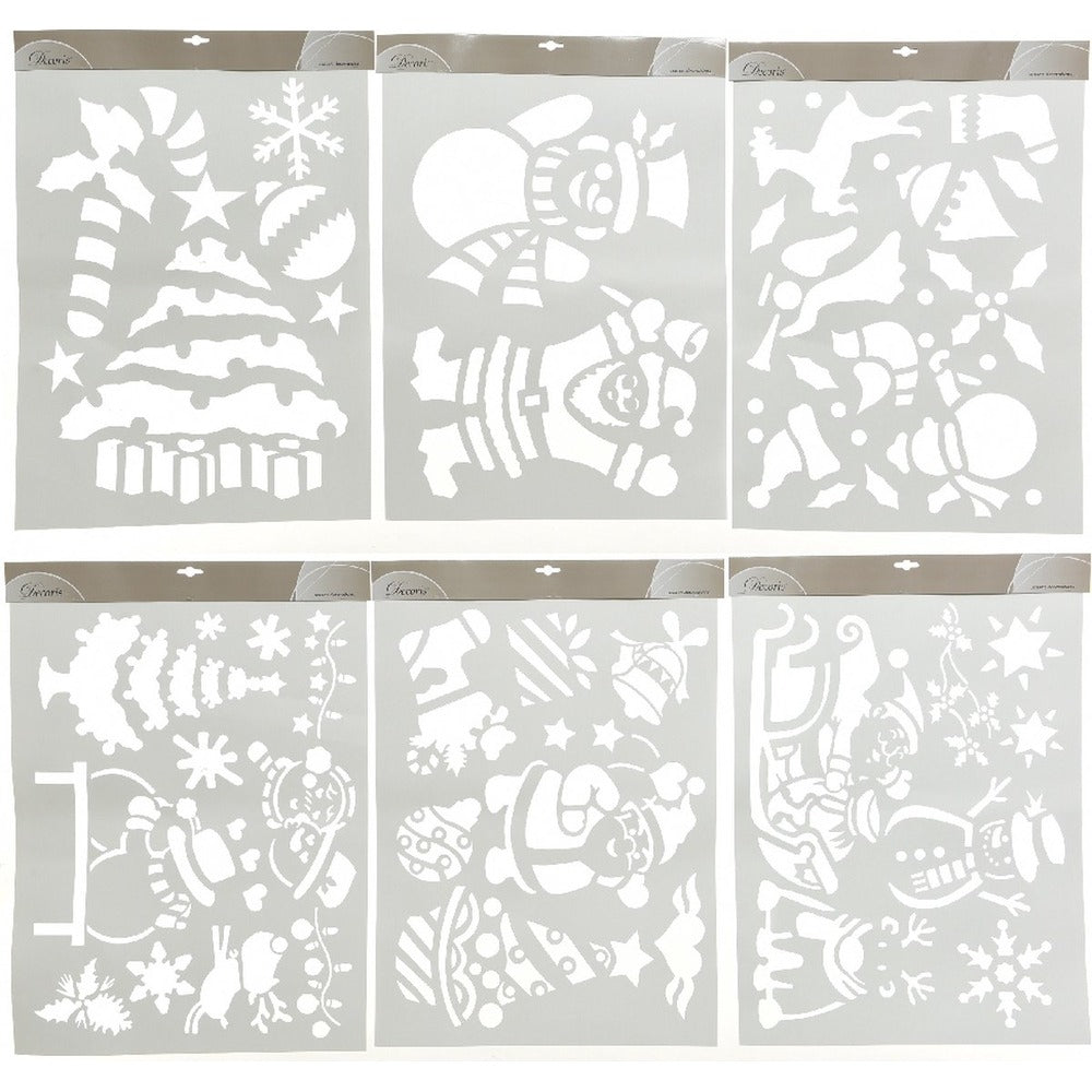 Decoris Window Stencils 44 x 59cm - 6 Assorted