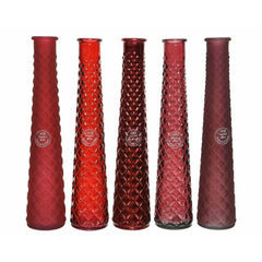 Decoris Recycled Glass Vase 32cm - 5 Shades of Red