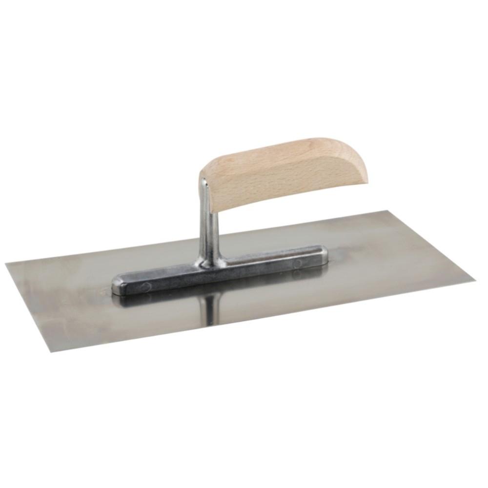 Reca Smoothing Trowel with Wooden Handle - Stainless Steel 28 x 13cm