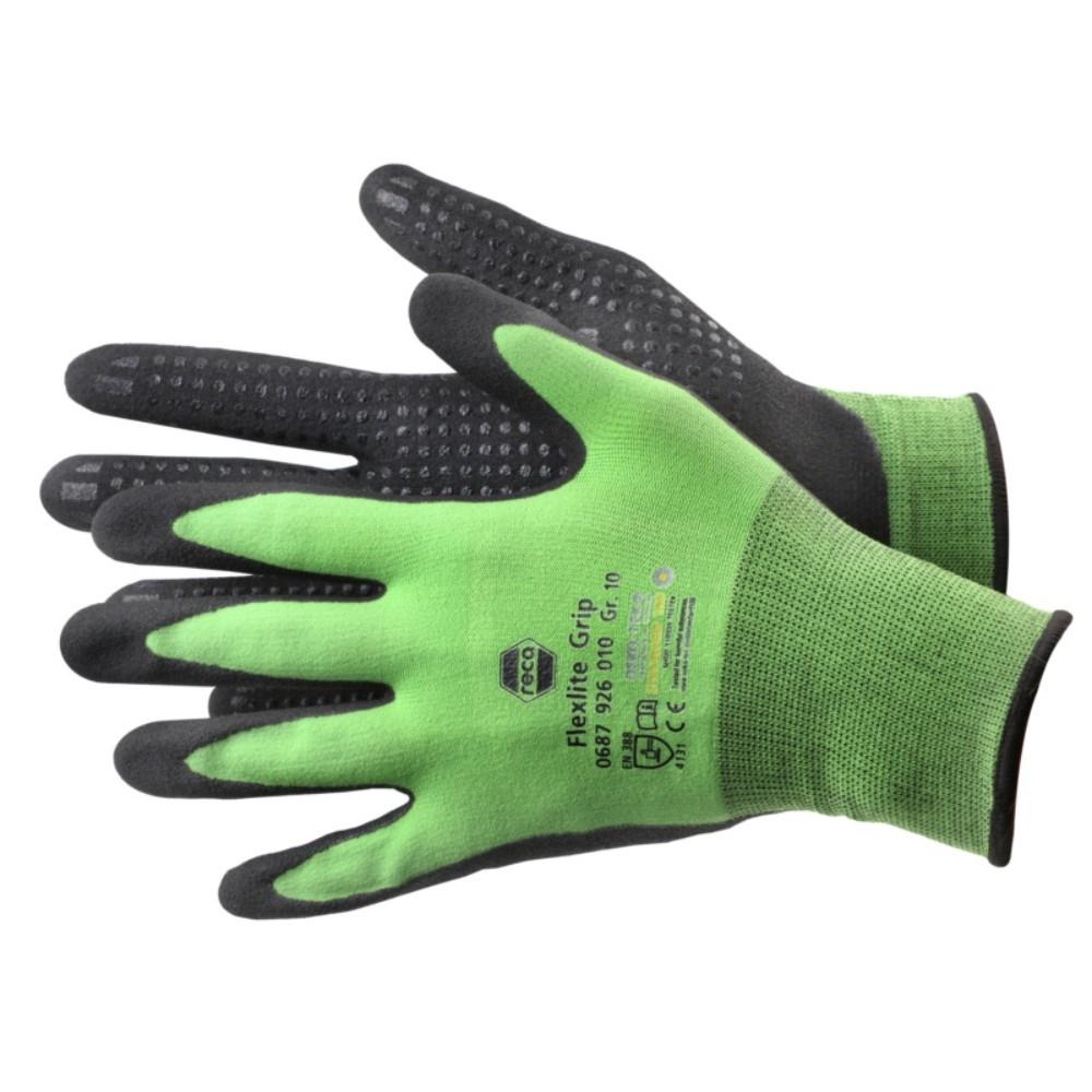 Reca Flexlite Grip Protective Gloves with Elastane/Nylon Fabric Size 10