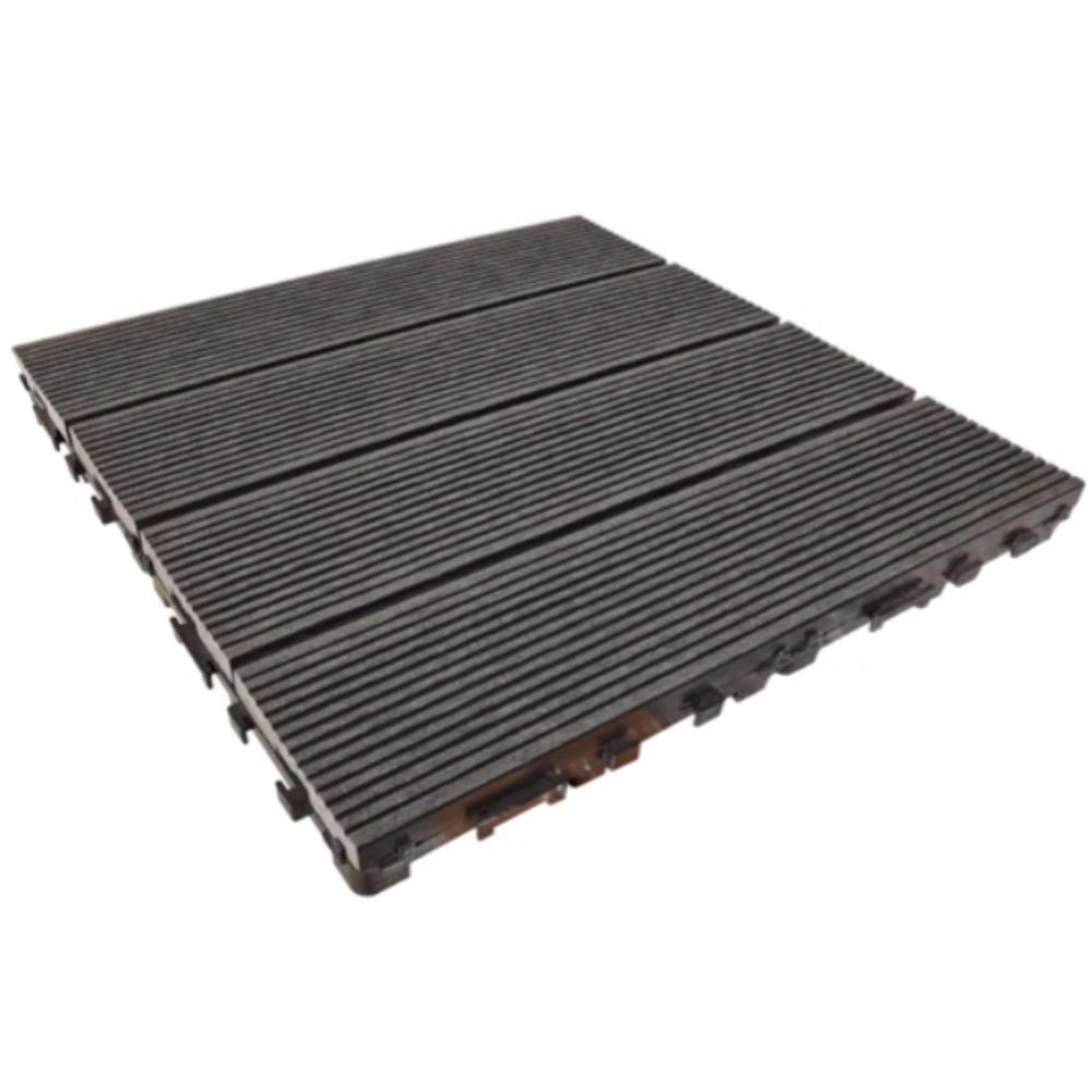 Naterial Renala Interlocking Composite Deck Tile 30 x 30cm - Dark Grey