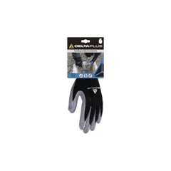 Delta Plus Polyester Knitted Glove with Nitrile Coated Palm Size 10 - Grey/Black