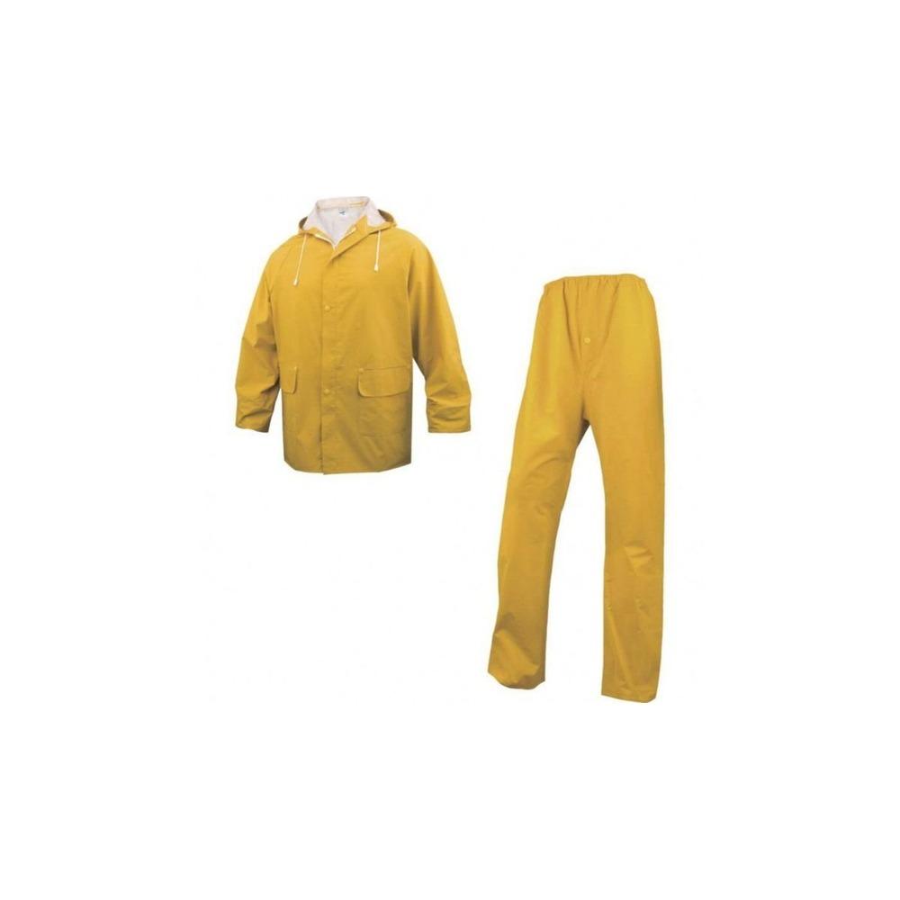 Delta Plus Rainsuit in Double Sided PVC Coated Polyester Size L - Yellow