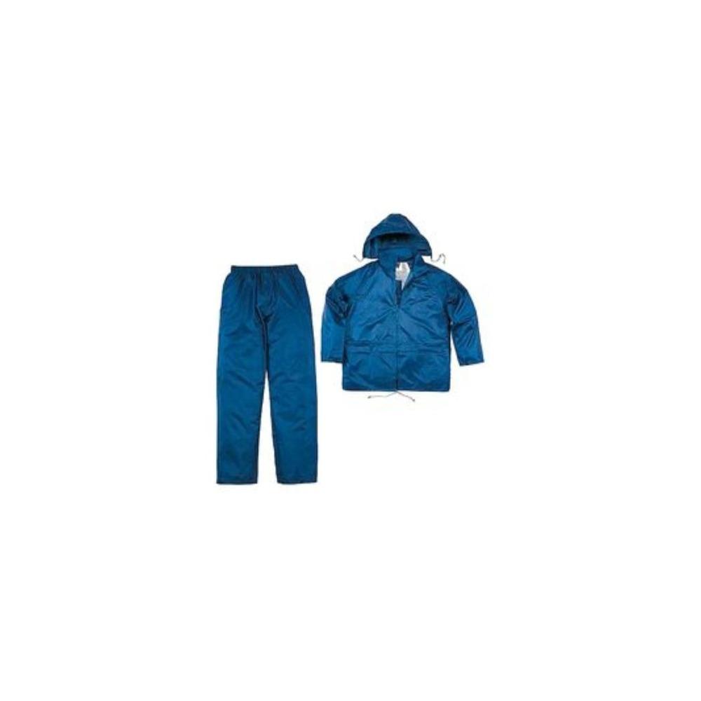 Delta Plus 400 Rainsuit in Polyester with PVC Coating Size L - Navy Blue